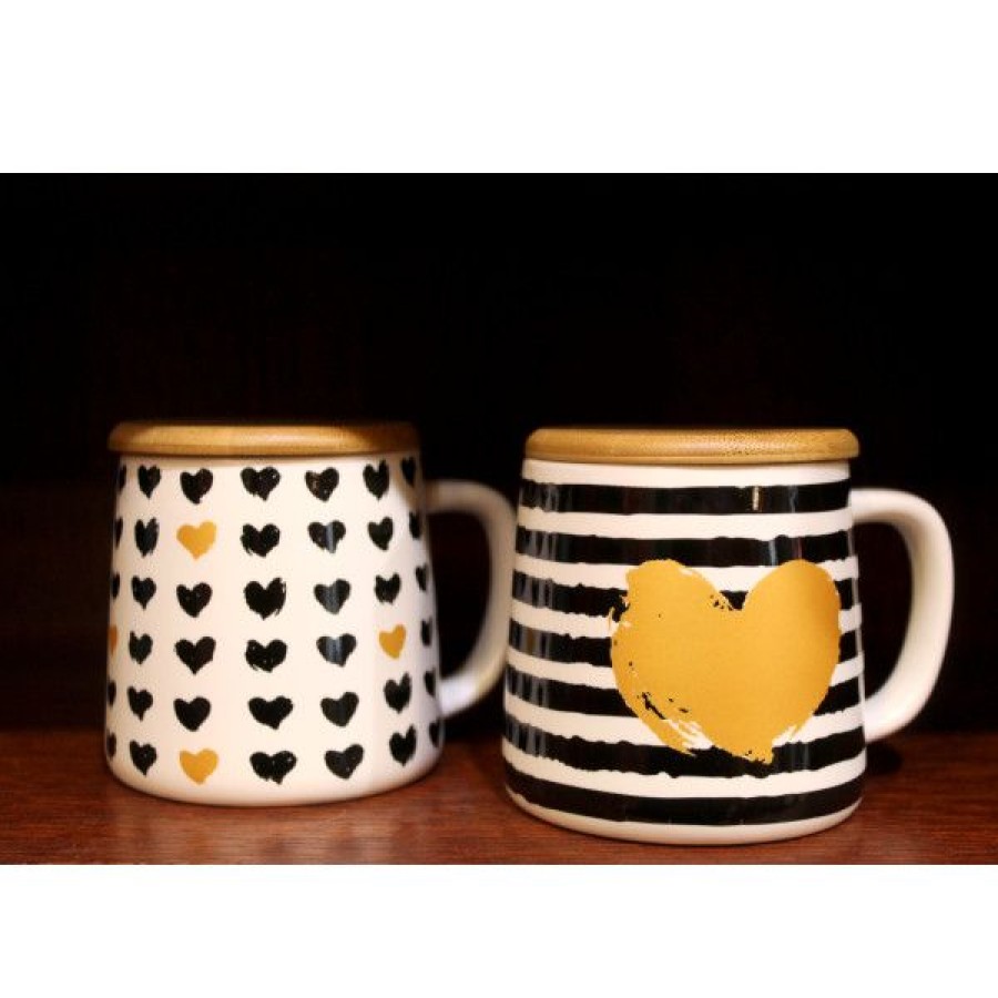 Objets & Cadeaux Compagnie Anglaise des Th茅s | Mug Coeur Or - Vendu L'Unit - Contenance : 35 Cl