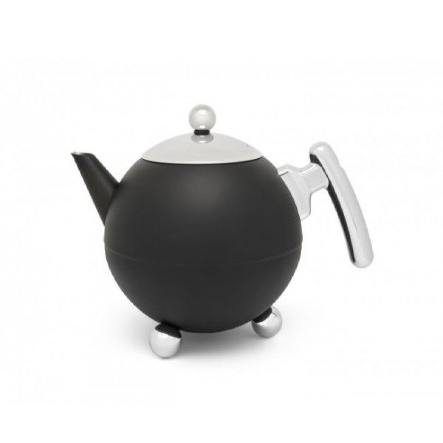 Objets & Cadeaux Compagnie Anglaise des Th茅s | Th I Re Ronde Noire 1,2L - En Inox, Double Paroi - Contenance : 1,2L