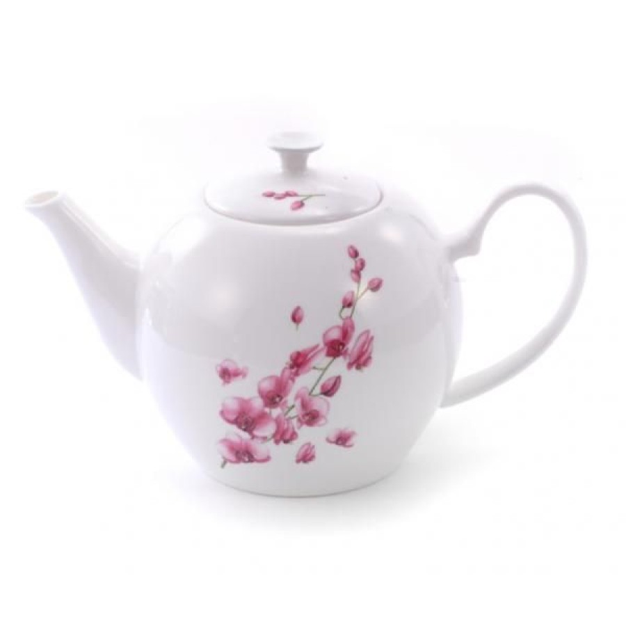 Objets & Cadeaux Compagnie Anglaise des Th茅s | Th I Re Fleurs D'Orchid E 1,2L - En Porcelaine - Contenance : 1,2L