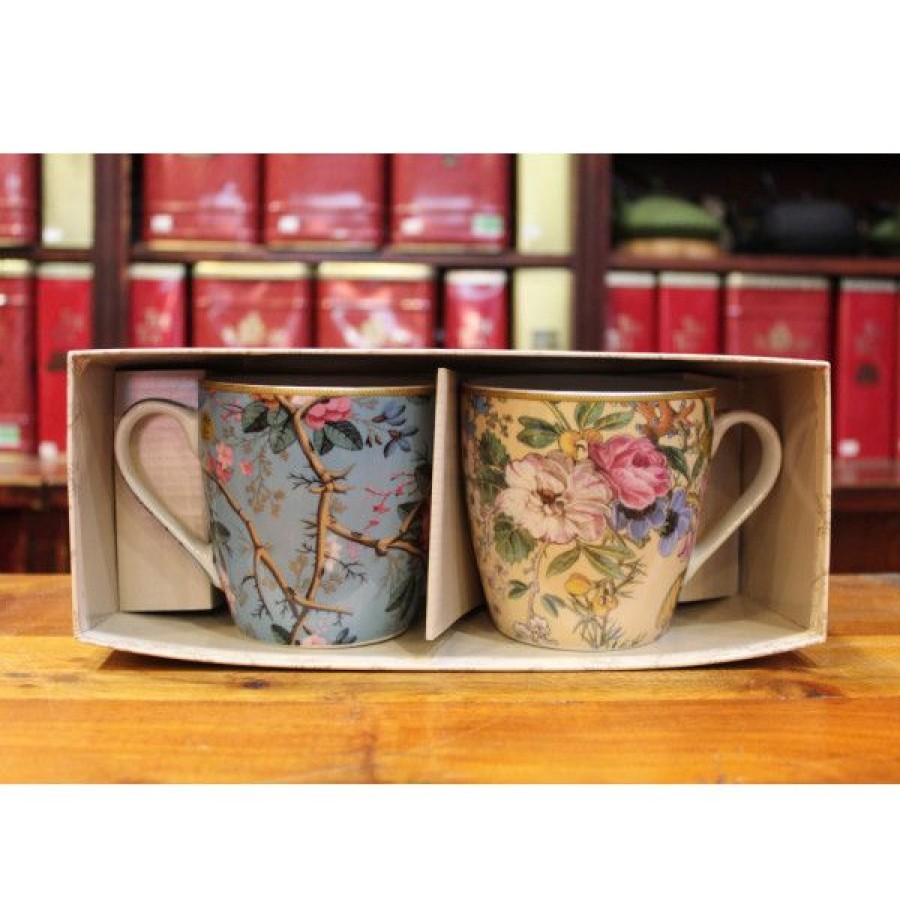 Objets & Cadeaux Compagnie Anglaise des Th茅s | Coffret Mugs Fleurs 45Cl - 2X Tasses Th - 45 Cl