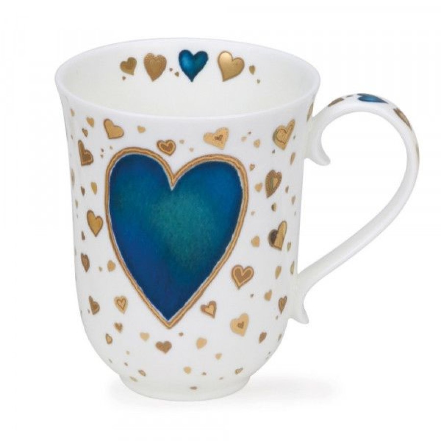 Objets & Cadeaux Compagnie Anglaise des Th茅s | Mug Dunoon Coeur Bleu - Tasse En Porcelaine - 33 Cl