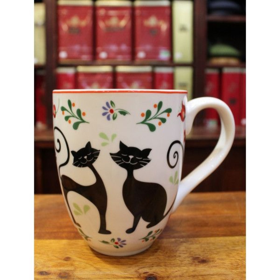 Objets & Cadeaux Compagnie Anglaise des Th茅s | Mug Maxi Happy Cats - Tasse Th - Contenance : 1L