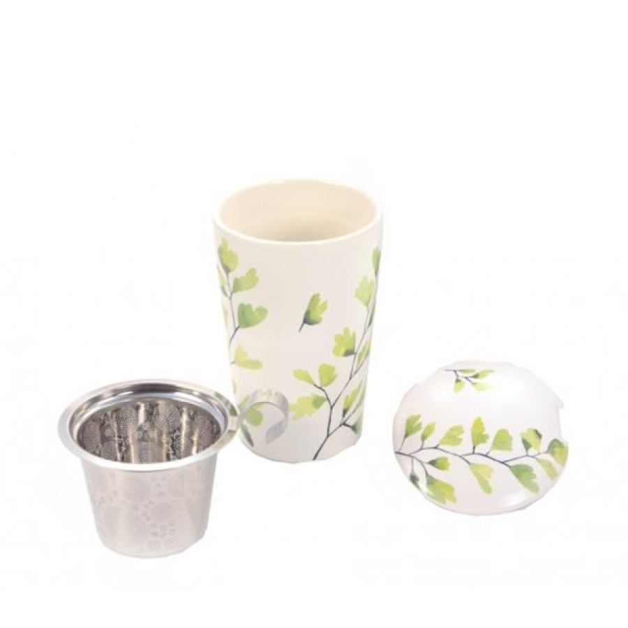 Objets & Cadeaux Compagnie Anglaise des Th茅s | Tisani Re Feuilles Vertes - Tasse, Filtre Et Couvercle - 35 Cl