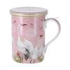 Objets & Cadeaux Compagnie Anglaise des Th茅s | Tisani Re Grue Rose - Tasse, Filtre Et Couvercle - 35 Cl