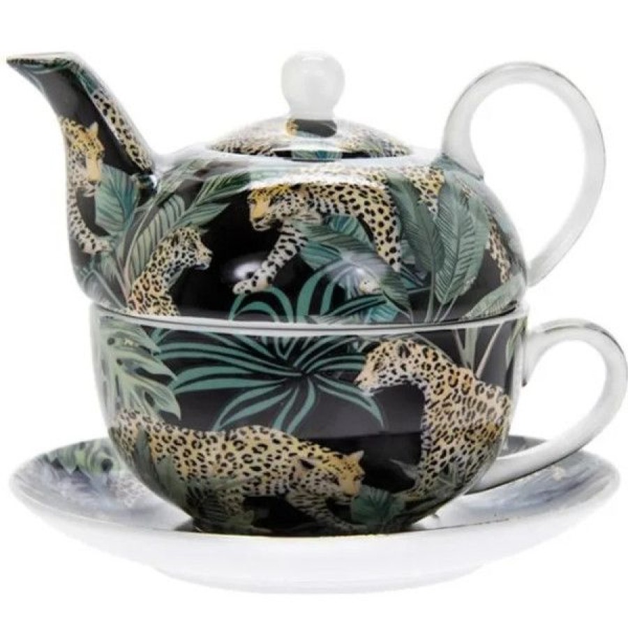 Objets & Cadeaux Compagnie Anglaise des Th茅s | Th I Re Solitaire L Opard Jungle - Solitaire Porcelaine - Contenance : 0,35L