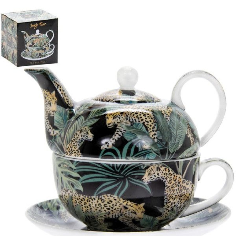 Objets & Cadeaux Compagnie Anglaise des Th茅s | Th I Re Solitaire L Opard Jungle - Solitaire Porcelaine - Contenance : 0,35L