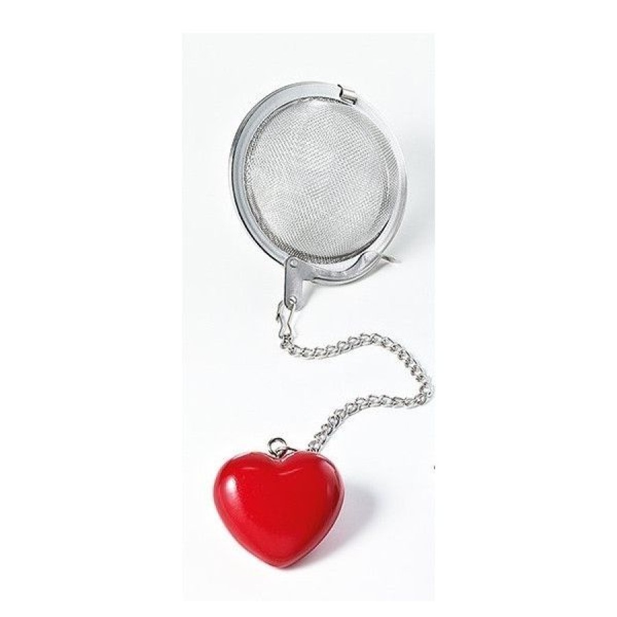 Accessoires Compagnie Anglaise des Th茅s | Boule Th Coeur Rouge 5Cm - En Inox, Avec Contrepoids