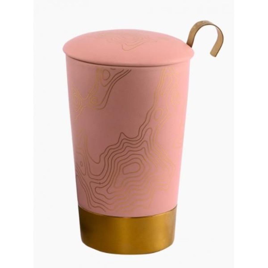 Objets & Cadeaux Compagnie Anglaise des Th茅s | Tisani Re Rose Et Dor - Tasse, Filtre Et Couvercle - 35 Cl