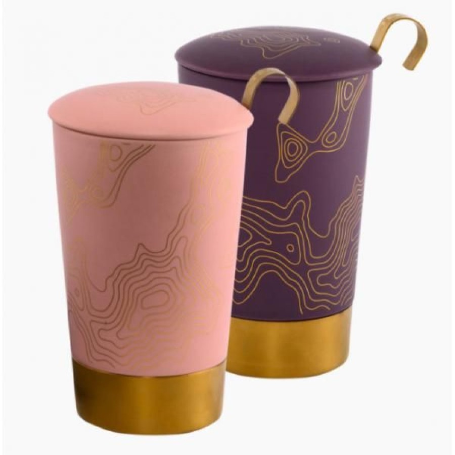 Objets & Cadeaux Compagnie Anglaise des Th茅s | Tisani Re Rose Et Dor - Tasse, Filtre Et Couvercle - 35 Cl