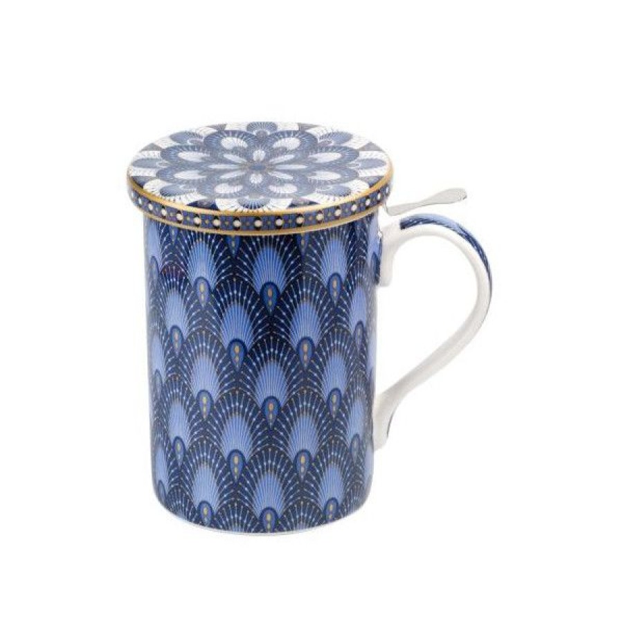 Objets & Cadeaux Compagnie Anglaise des Th茅s | Tisani Re Atmosph Re Bleu - Tasse, Filtre Et Couvercle - 35 Cl