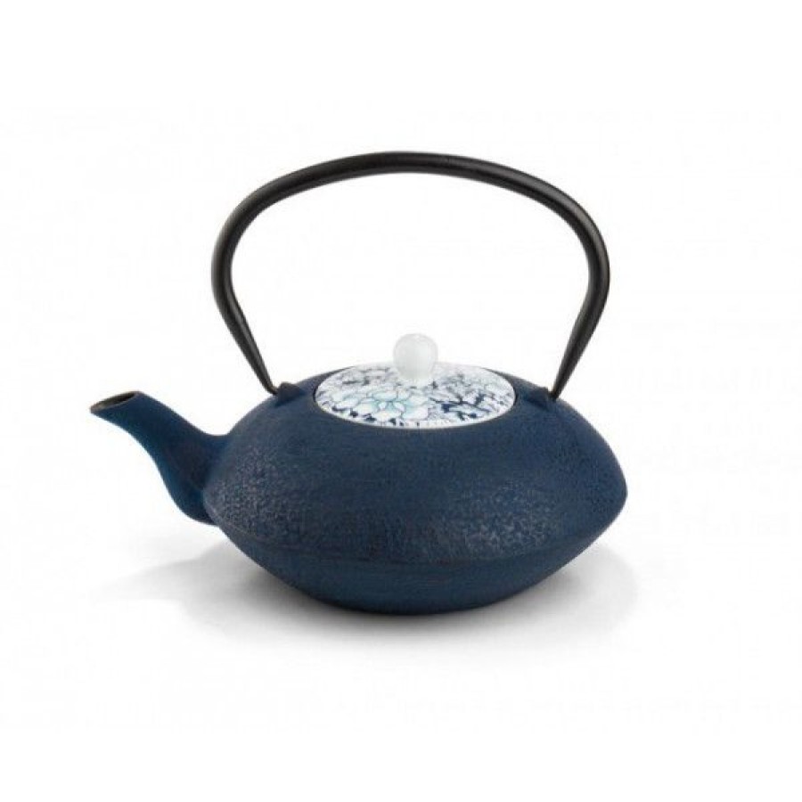 Objets & Cadeaux Compagnie Anglaise des Th茅s | Fonte Idylle Bleue 1,2L - En Fonte Et Porcelaine - Contenance: 1,2L