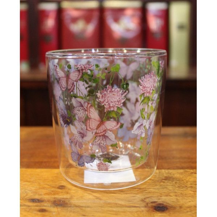 Objets & Cadeaux Compagnie Anglaise des Th茅s | Mug Verre Papillons - Contenance : 30 Cl