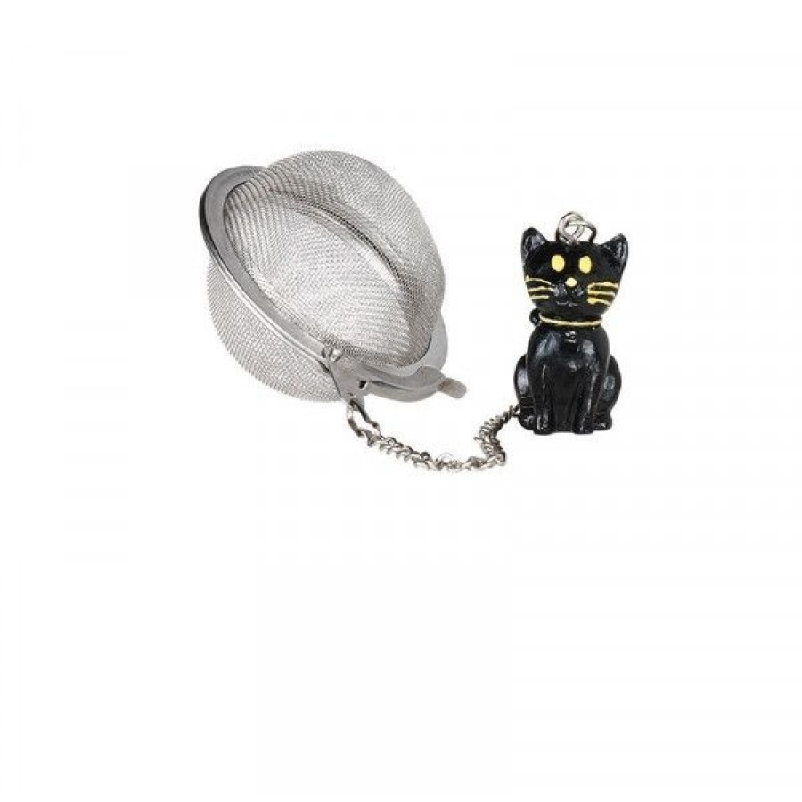 Accessoires Compagnie Anglaise des Th茅s | Boule Th Chat Noir 5Cm - En Inox, Avec Contrepoids