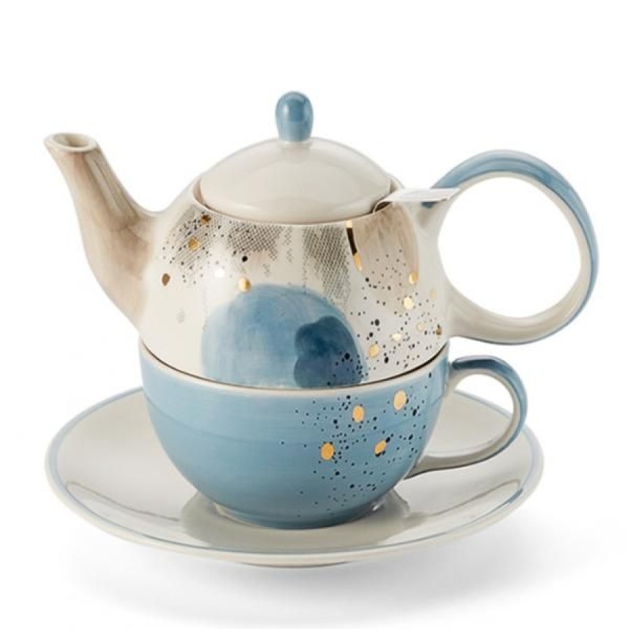 Objets & Cadeaux Compagnie Anglaise des Th茅s | Th I Re Solitaire Blue Sky - Solitaire Fa Ence - Contenance : 0,40L