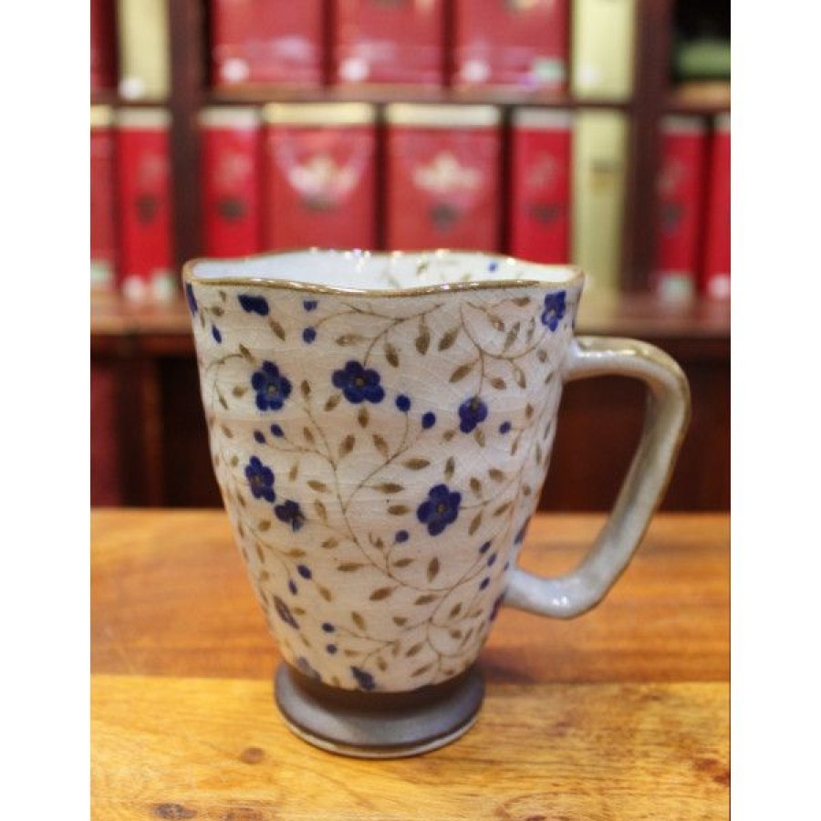 Objets & Cadeaux Compagnie Anglaise des Th茅s | Mug Japonais Fleurs Bleues - Contenance : 35 Cl