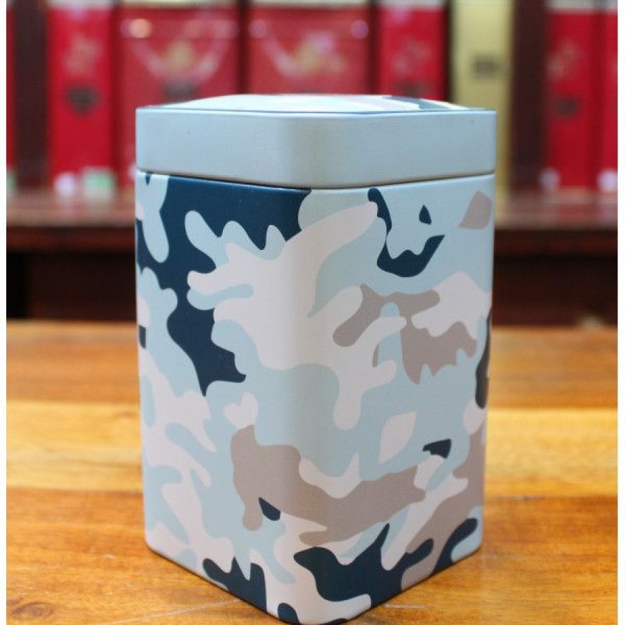 Objets & Cadeaux Compagnie Anglaise des Th茅s | Bo Te Camouflage Bleu Clair 100Grs - Contenance : 100 Grs De Th