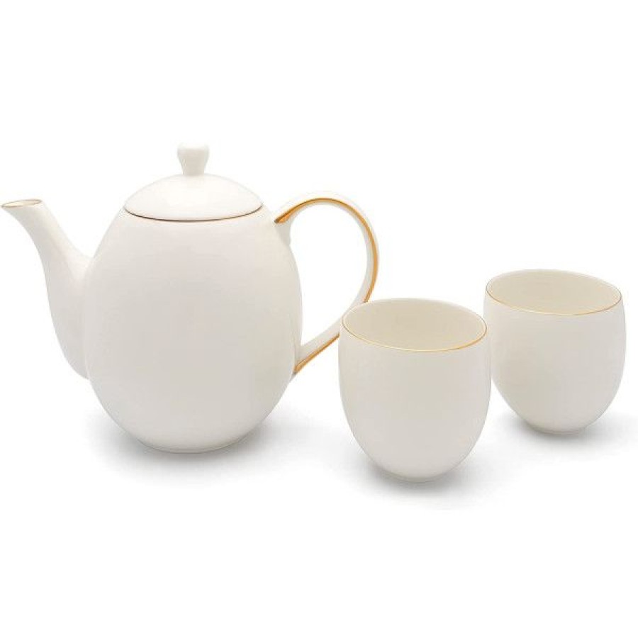 Objets & Cadeaux Compagnie Anglaise des Th茅s | Service Th Blanc Et Or - Service Th - 1.2L