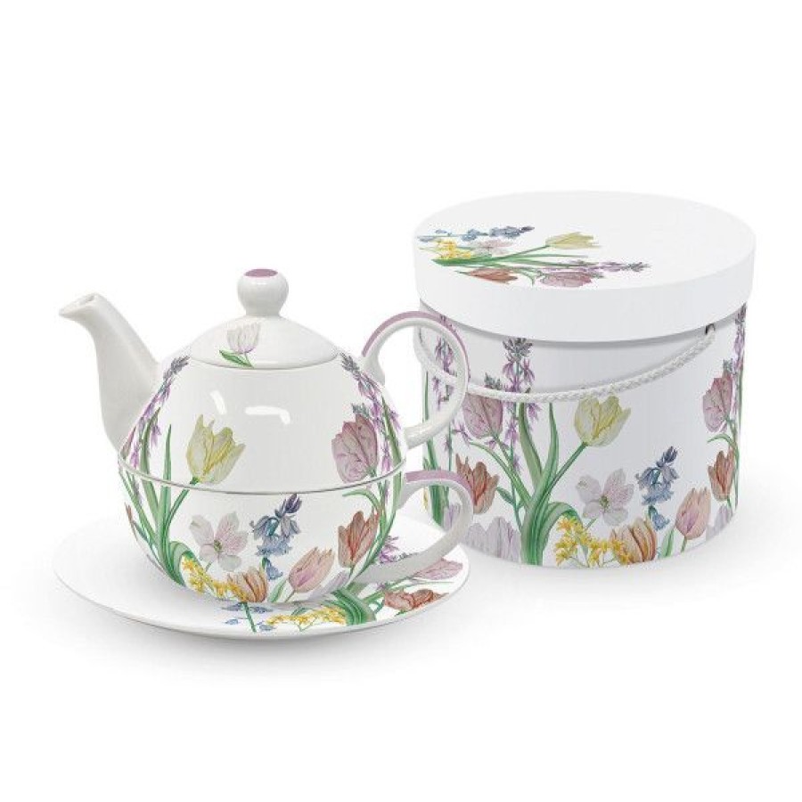 Objets & Cadeaux Compagnie Anglaise des Th茅s | Th I Re Solitaire Fleurs De Printemps - Solitaire Porcelaine - Contenance : 0,5L