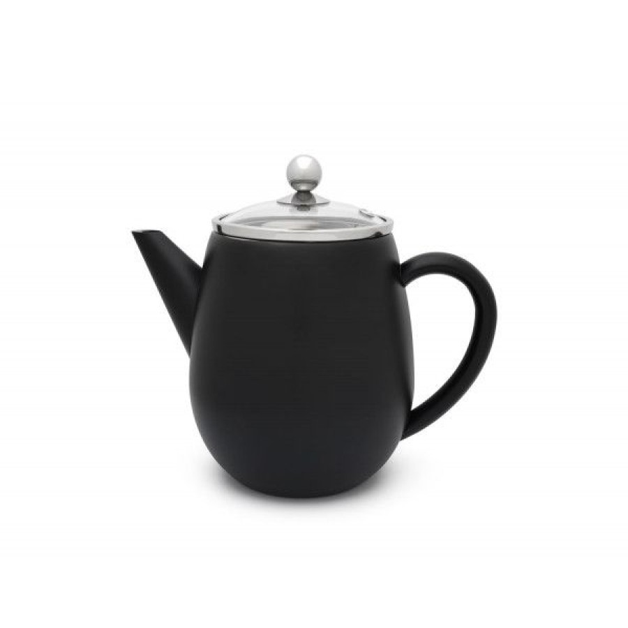 Objets & Cadeaux Compagnie Anglaise des Th茅s | Th I Re Adagio Noire Mat 1.1L - En Inox, Double Paroi - Contenance : 1.1L