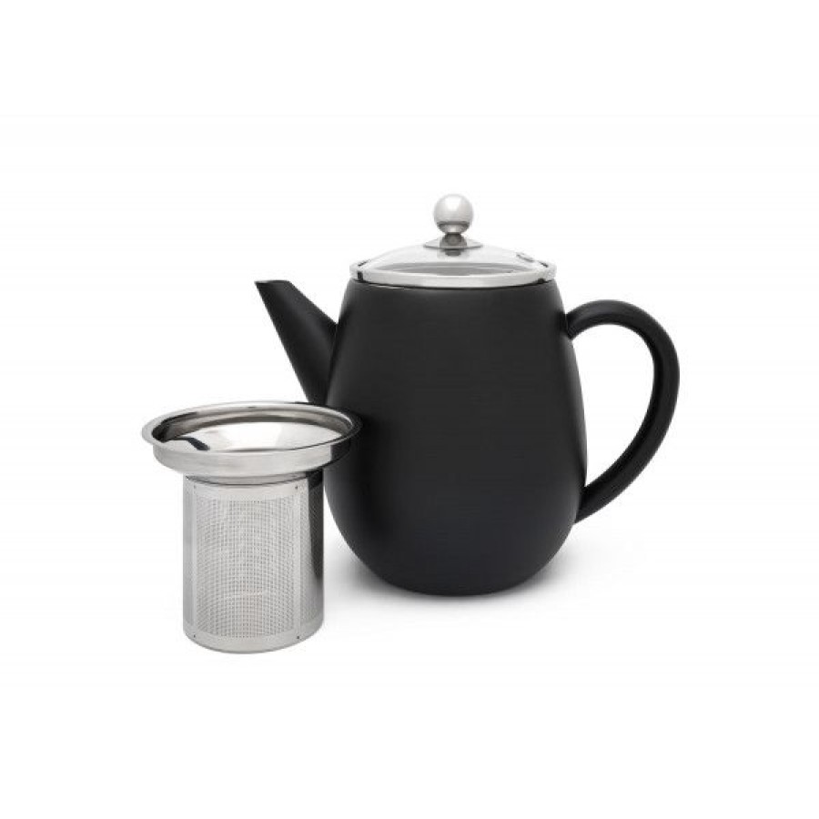 Objets & Cadeaux Compagnie Anglaise des Th茅s | Th I Re Adagio Noire Mat 1.1L - En Inox, Double Paroi - Contenance : 1.1L