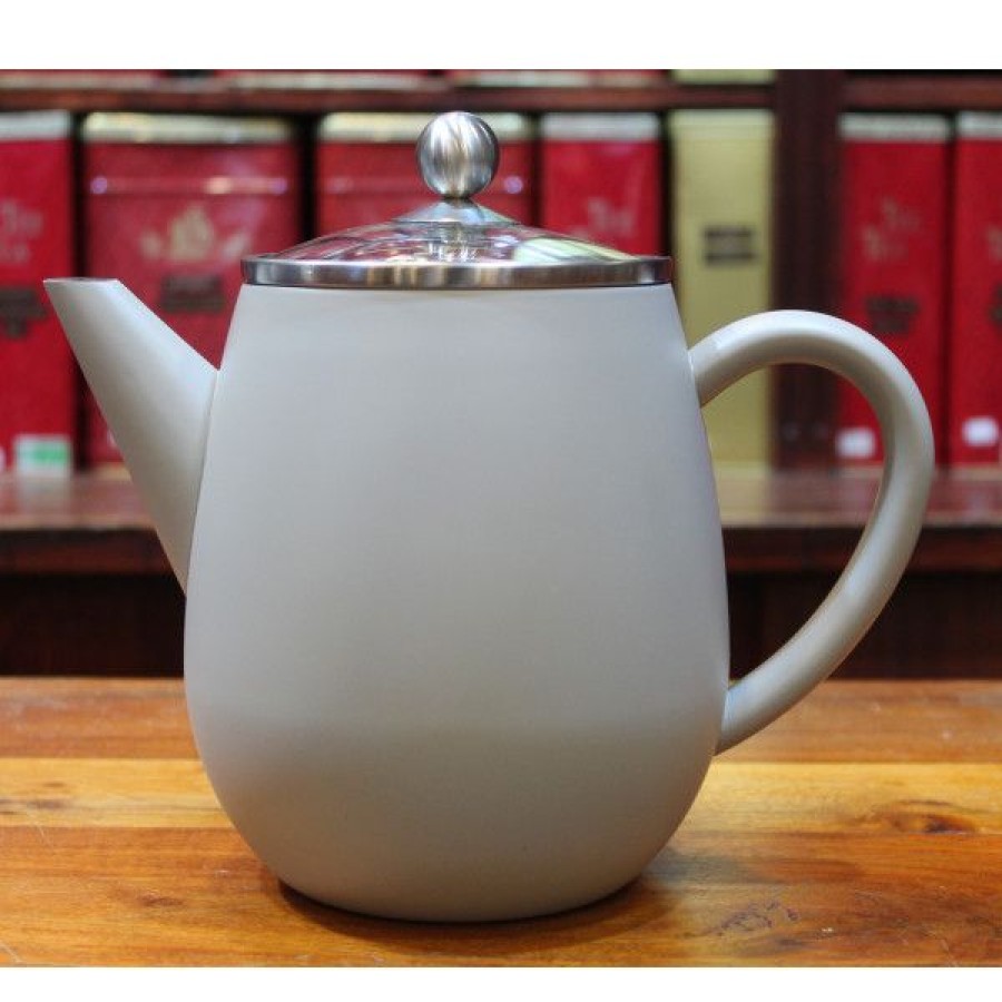 Objets & Cadeaux Compagnie Anglaise des Th茅s | Th I Re Adagio Gris 1.1L - En Inox, Double Paroi - Contenance : 1.1L