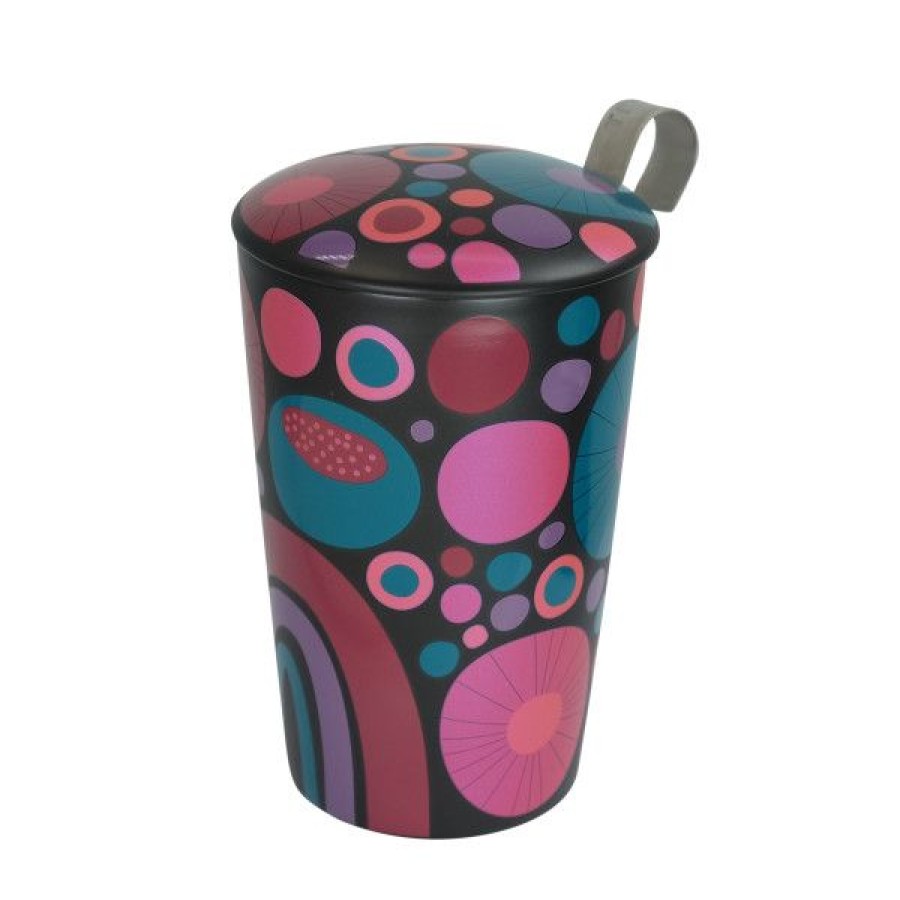 Objets & Cadeaux Compagnie Anglaise des Th茅s | Tisani Re Noire Et Color Es - Tasse, Filtre Et Couvercle - 35 Cl