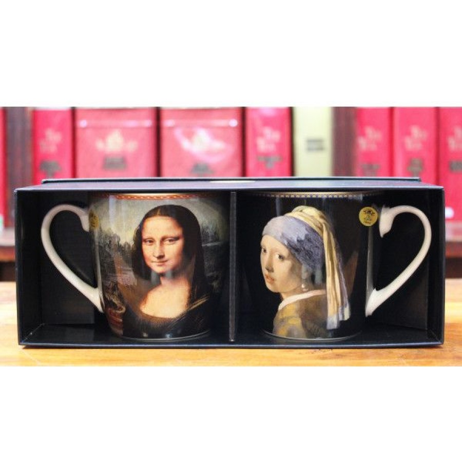 Objets & Cadeaux Compagnie Anglaise des Th茅s | Coffret Mugs Joconde/J.Fille Perle - Contenance : 45 Cl